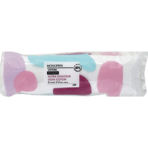 Monoprix Cotons Disques Ultra Douceur Aloe Vera x60