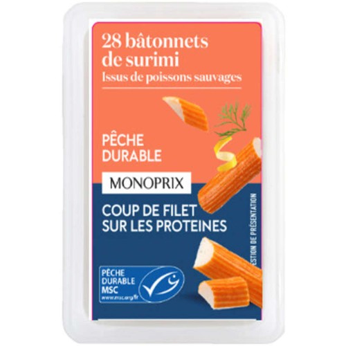 Monoprix 28 Bâtonnets Surimi MSC 500g