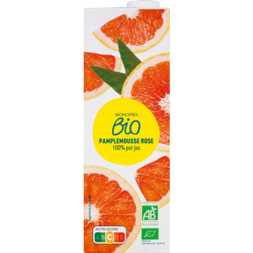 Monoprix Bio Jus Pamplemousse Rose 1L