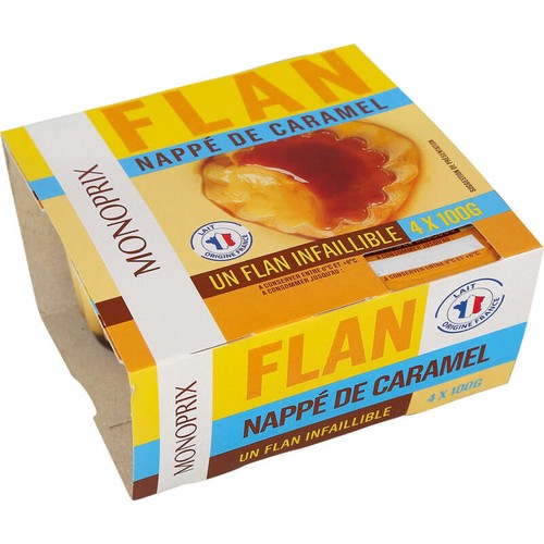 Monoprix Flan nappé de caramel 4x100g