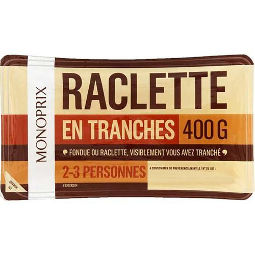 Monoprix Fromage À Raclettes En Tranches 2-3 Personnes 400g