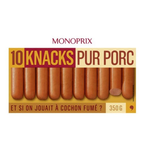 Monoprix Knacks Pur Porc 350g