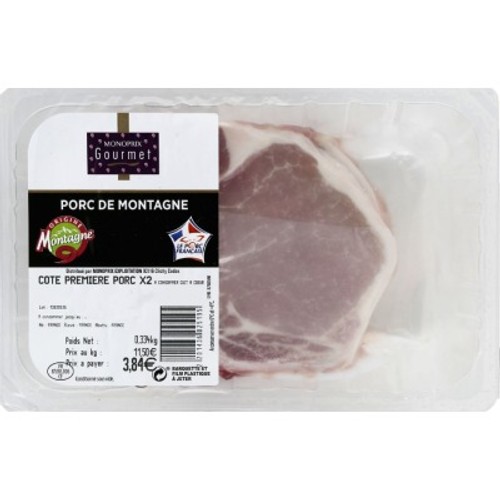 Monoprix Gourmet Côte première de porc 2x150g