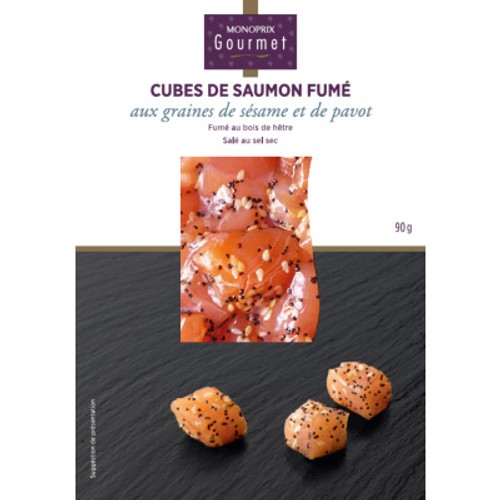 Monoprix Gourmet Cubes de Saumon Fumé aux graines de sésame 90g
