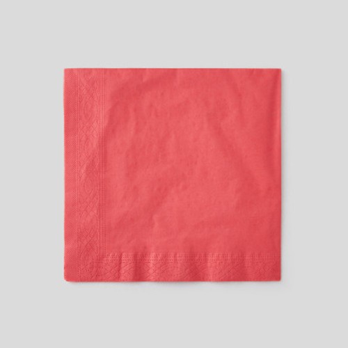 Monoprix Maison 20 Serviettes Jetables Triple Épaisseur Rouges, 40x40cm