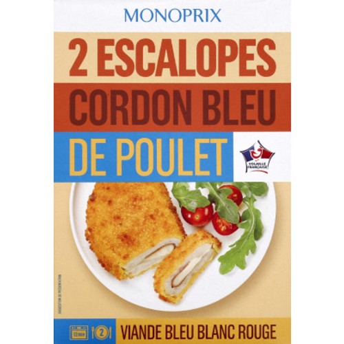 Monoprix Escalopes Cordon Bleu De Poulet x2