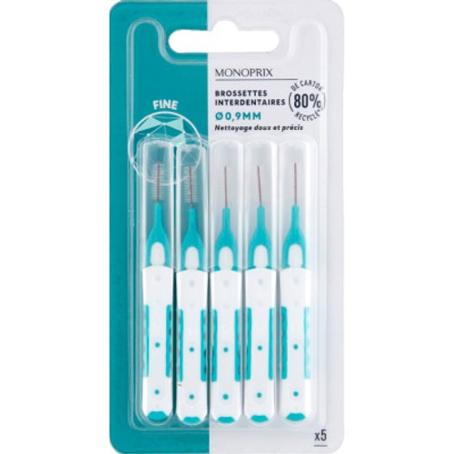 Monoprix Brossettes Interdentaires Fines 0.9mm x5
