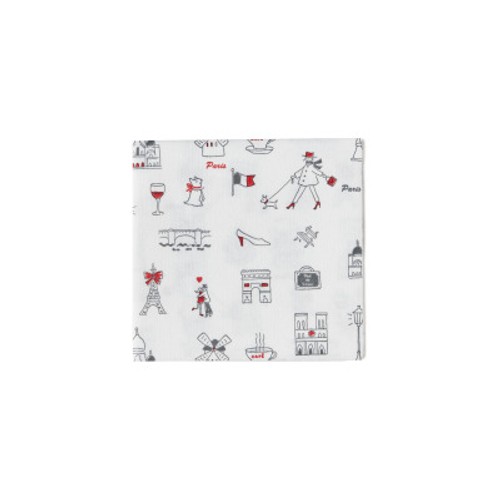 Monoprix Maison 20 Serviettes, Grise Et Rouge, 25X25Cm