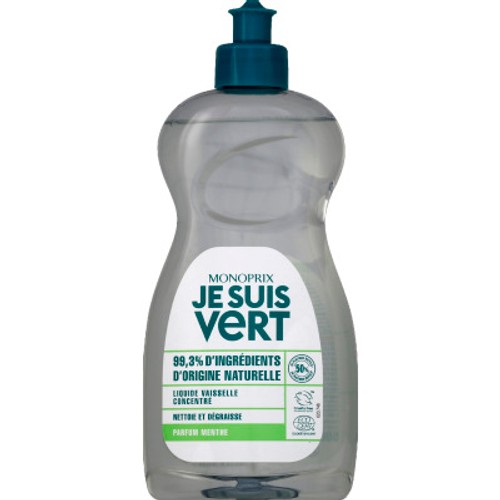 Monoprix Je Suis Vert Liquide Vaisselle Concentré Parfum Menthe 500ml