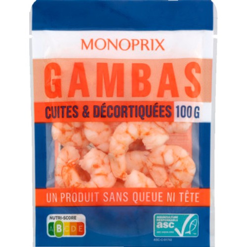 Monoprix Gambas Cuites & Décortiquées 100g