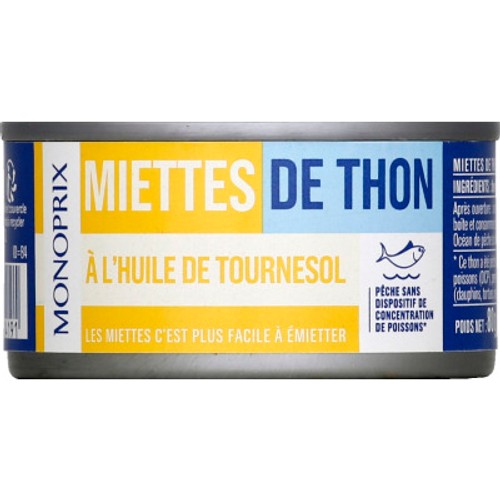 Monoprix Miettes de Thon à l'Huile de Tournesol 52g
