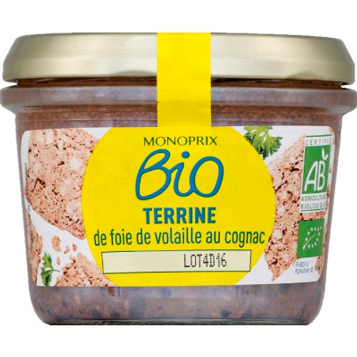 Monoprix Bio Terrine De Foie De Volaille Au Cognac 180g
