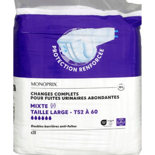Monoprix Changes Complets Mixtes Large Taille 50-62 x20