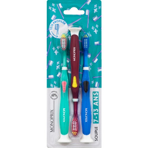 Monoprix Brosse à dents junior 7-13 ans x3