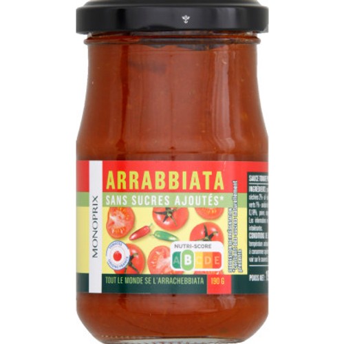 Monoprix Sauce Arrabbiata sans sucres ajoutés 190g