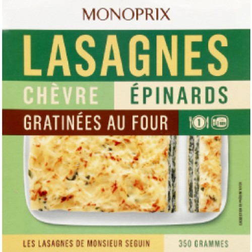 Monoprix Lasagnes chèvre épinard 350g