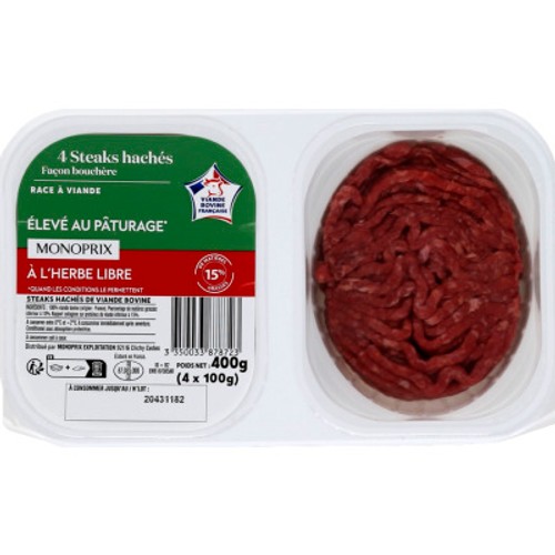 Monoprix Steak haché 15% 4x100g