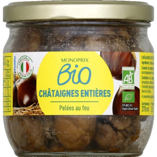 Monoprix Bio Châtaignes entières pelées au feu 210g