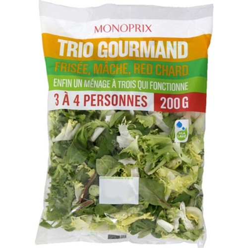 Monoprix Trio gourmand frisée, mâche, red chard 200g