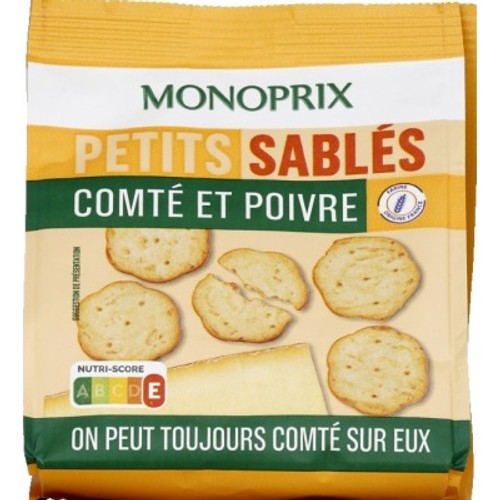 Monoprix Petits Sablés Comté & Poivre 100g