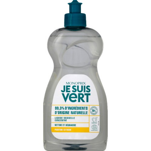 Monoprix Je Suis Vert Liquide Vaisselle Concentré Parfum Citron 500ml