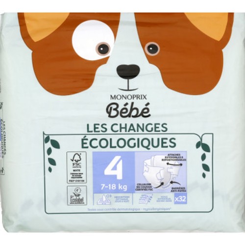 Monoprix Bébé Couches écologiques Taille 4 x32