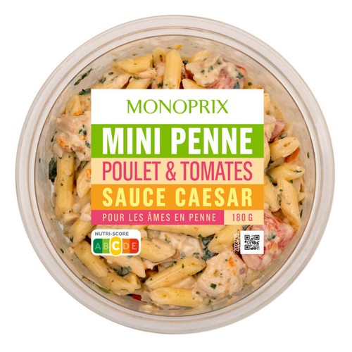 Monoprix Mini Penne Poulet Tomates Sauce César 180g