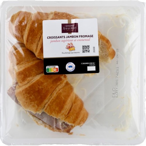 Monoprix Gourmet Croissant au Jambon x2