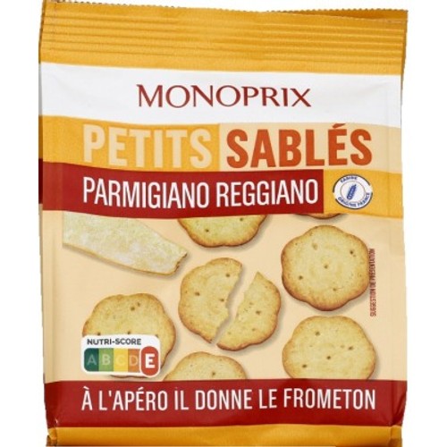 Monoprix Petits Sablés pur beurre au Parmigiano 100g