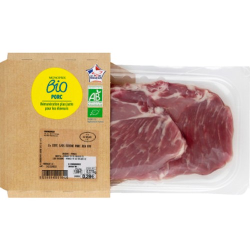 Monoprix Bio Côte de porc Échine x2 260g