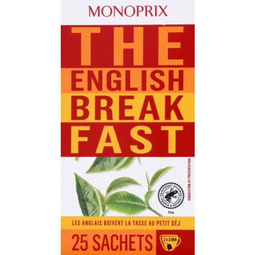 Monoprix Thé English Breakfast 25 Sachets 45g