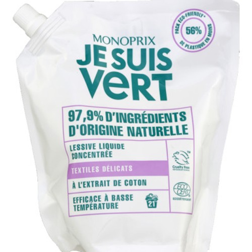 Monoprix Je Suis Vert Lessive Textiles Delicats 750ml