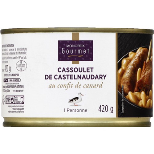 Monoprix Gourmet Cassoulet De Castelnaudary Au Confit De Canard 420g
