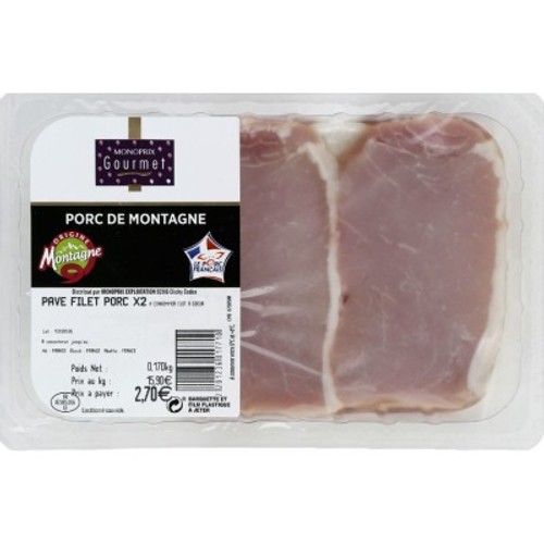 Monoprix Gourmet Pavé filet porc 2x80g