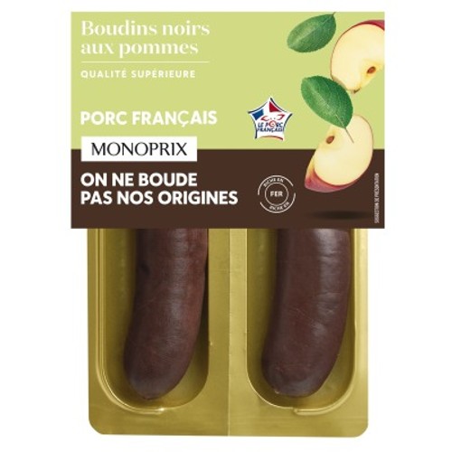 Monoprix Boudin Noir Traditionnel Aux Pommes Du Verger 2x125g