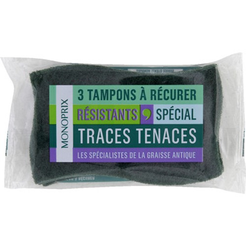 Monoprix Tampons à récurer résistants x3