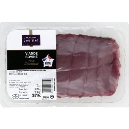 Monoprix Gourmet Rôti de bœuf tranché 400g