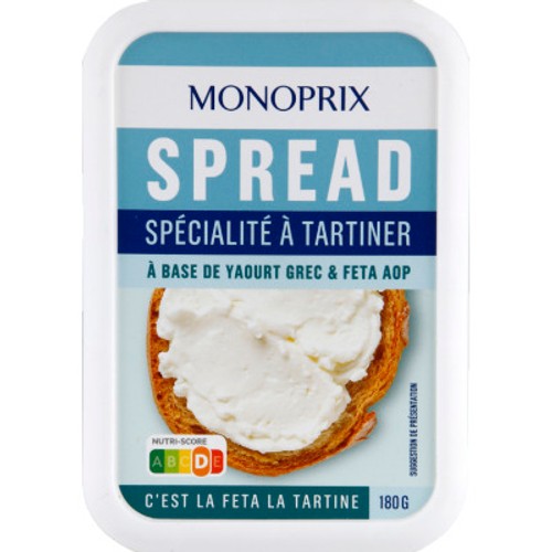 Monoprix Spread à Tartiner base Yaourt Grec & Feta AOP 180g