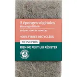 Monoprix Éponges végétales spécial traces tenaces x2