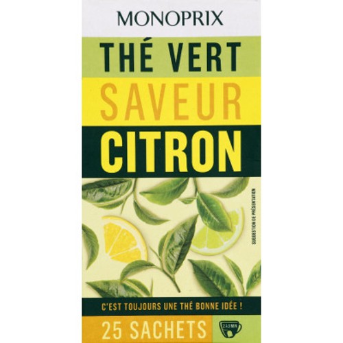 Monoprix Thé Vert Saveur Citron 50g
