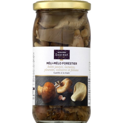 Monoprix Gourmet Méli-Mélo Forestier, Bolets Jaunes, Lactaires, Pleurotes, Volvaires & Foliotes 185g