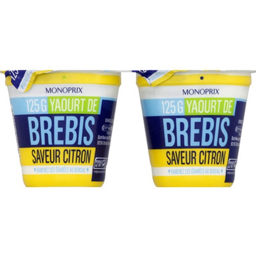 Monoprix Yaourt de brebis saveur citron 2x125g