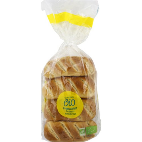 Monoprix Bio Pains Au Lait Pur Beurre & Œufs Frais 280g