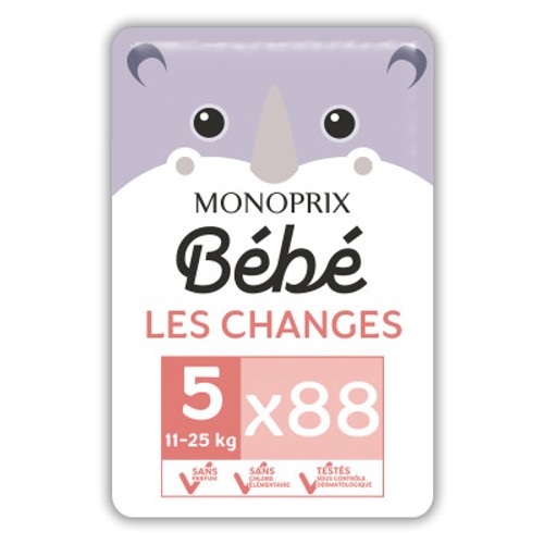 Monoprix Bébé Couches Taille 5 Megapack x88
