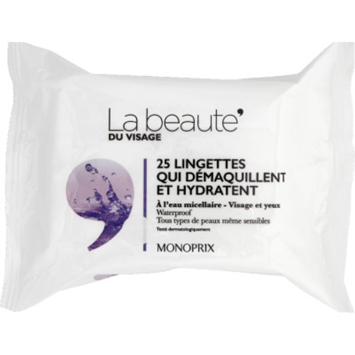 Monoprix La Beauté Les Lingettes Qui Démaquillent Et Hydratent x25
