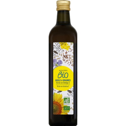 Monoprix Bio Huile 4 graines 75cl