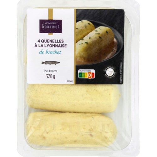 Monoprix Gourmet Quenelles Lyonnaises de brochet pur beurre 320g