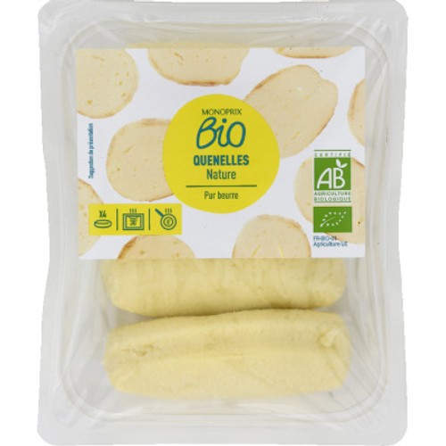 Monoprix Bio Quenelles Nature Pur Beurre 4x80g