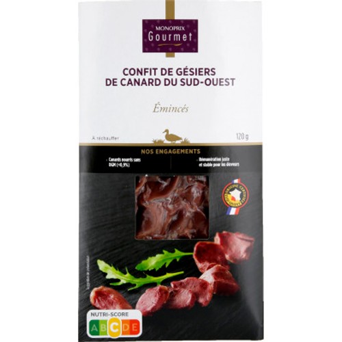 Monoprix Gourmet Émincé Gésiers Confits 120g