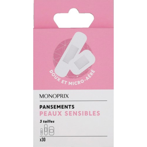 Monoprix Pansements Peaux Sensibles x30